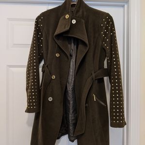 Gorgeous Bebe Olive Green Belted Coat Size M